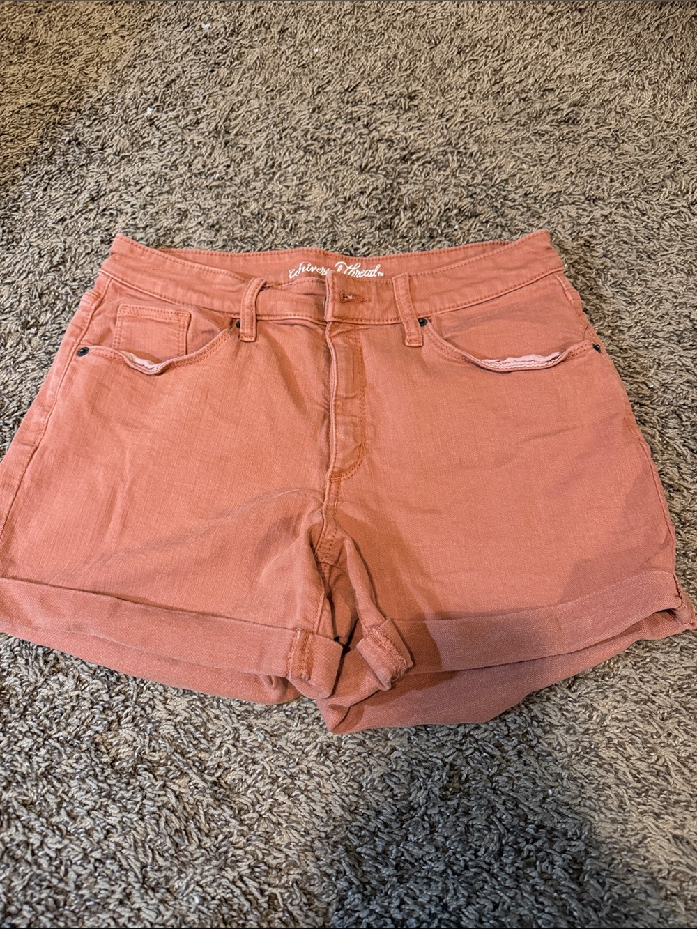Universal Thread Coral Rolled Cuff Denim Shorts